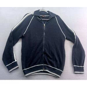 Banana Republic Track Jacket Mens L Navy Blue Full Zip Sweater Long Sleeve